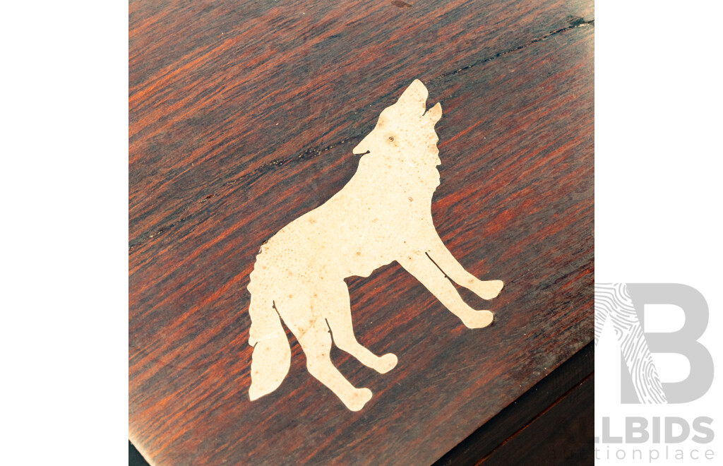 J Favosite Handmade Heavy Wooden Trinket Box with Inlaid Sterling Silver & Turquoise