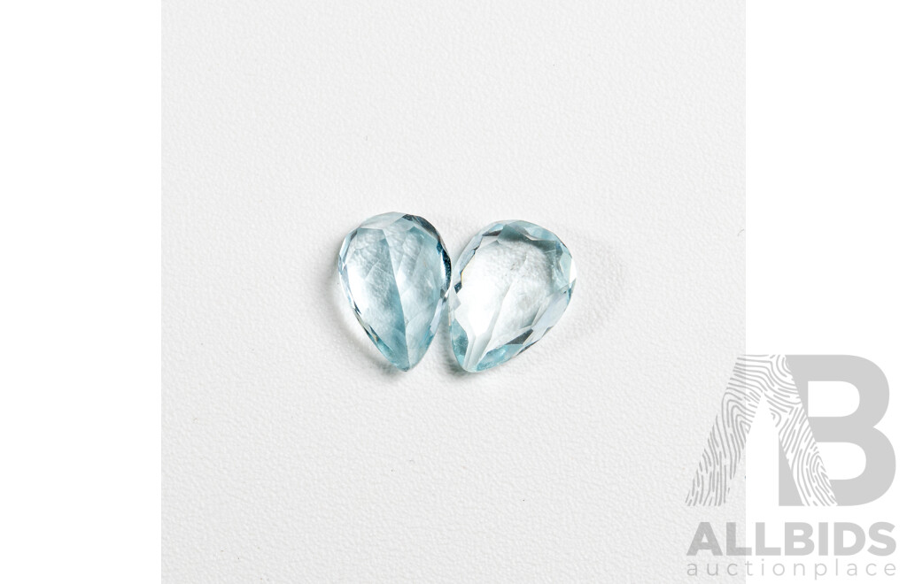 Aquamarine (2) Unset Pear Cut Gemstones, 1.60ct