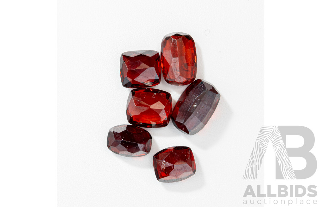 Garnet (6) Unset Cushion Cut Gemstones, 11.25ct