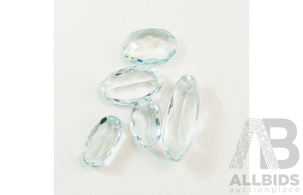 Aquamarine (7) Unset RBC, Oval & Emerald Cut Gemstones, 10.55ct