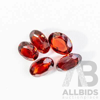 Garnet (5) Oval Cut Gemstones, 8.65ct