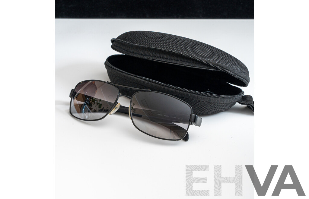 Prada Linea Rossa SPS 50N 62 16 1B0-1A 130 3N Black/Red Metal Aviator