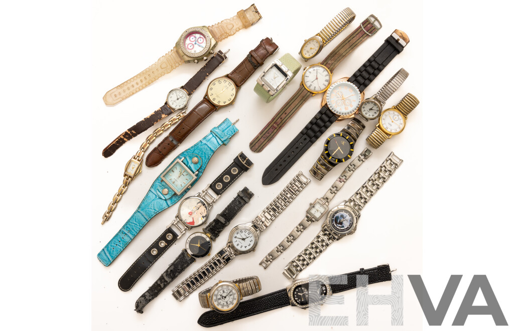 Collection of (19) Vintage Ladies Watches Including CK & JAG