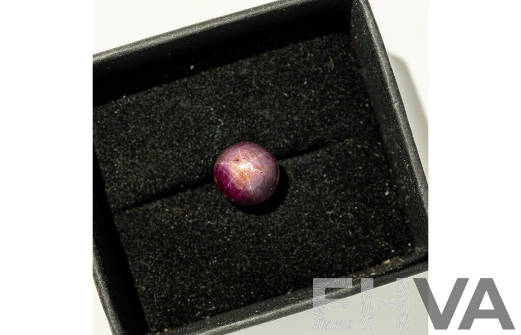 Star Ruby, Single Unset 9mm Bullet Gemstone, 8.6ct