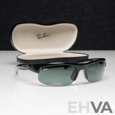 Rayban Sunglasses, RB 4039 601/71 3N, Black Half Rimless Made in Italy