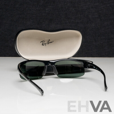 Rayban Sunglasses, RB 4039 601/71 3N, Black Half Rimless Made in Italy