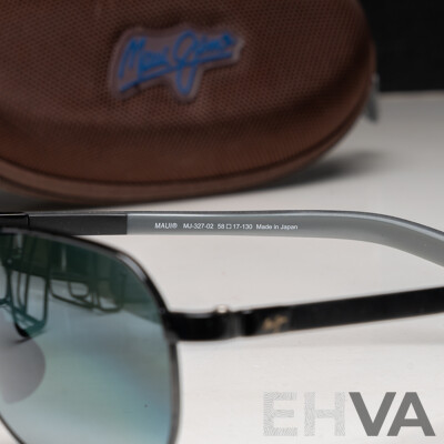 Maui Jim Guardrails 327-02 Gunmetal & Black / Neutral Grey Polarised Lenses