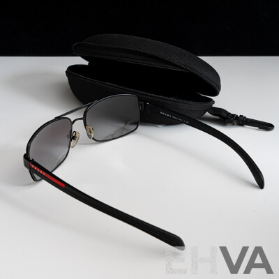 Prada Linea Rossa SPS 50N 62 16 1B0-1A 130 3N Black/Red Metal Aviator