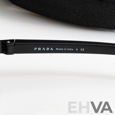 Prada Linea Rossa SPS 50N 62 16 1B0-1A 130 3N Black/Red Metal Aviator