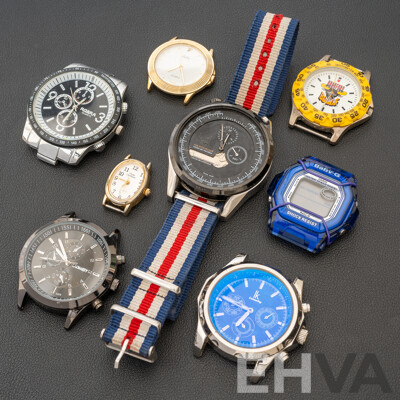 Collection of (8) Watch (faces Only) Including Baby-G