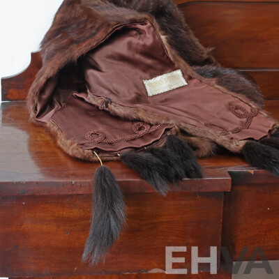 Vintage Mink Fur Wrap with Tail Fringe, Stephen Dattner London Melbourne
