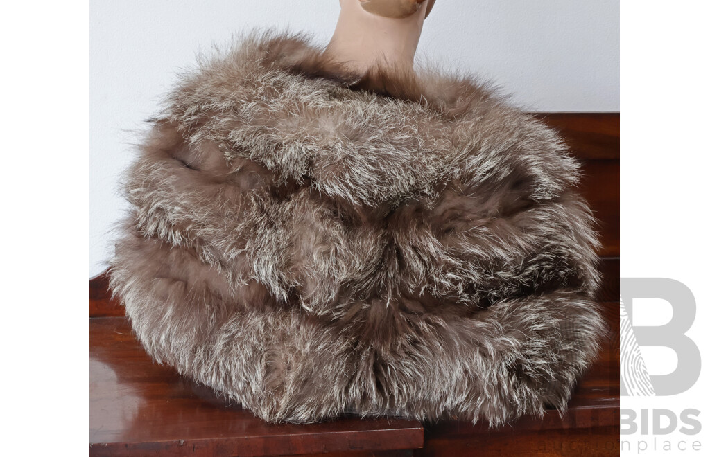 Vintage Silver Fox Fur Shawl, Suit S-M - a Cornelius Original Sydney