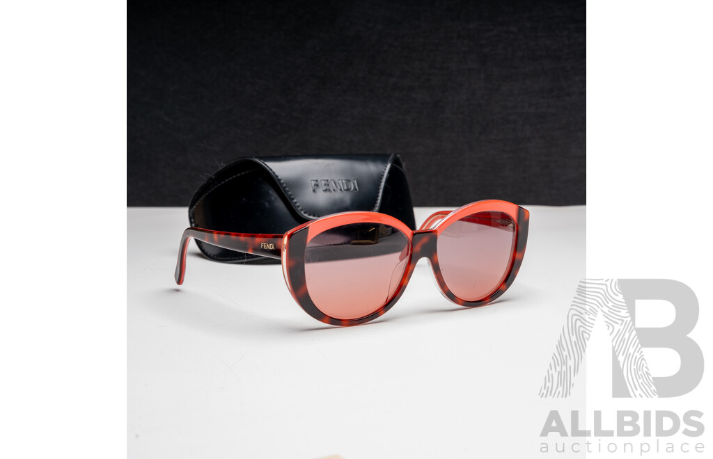 Fendi FS5261-212 Women's Orange-Havana Coral Pink Cateye Sunglasses