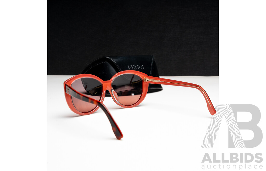 Fendi FS5261-212 Women's Orange-Havana Coral Pink Cateye Sunglasses