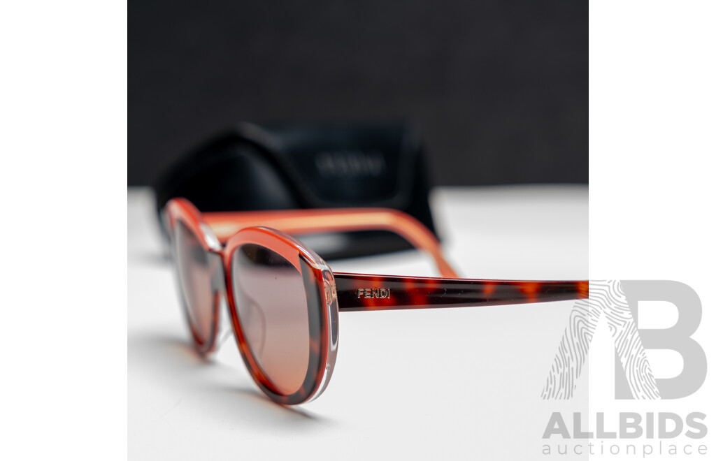 Fendi FS5261-212 Women's Orange-Havana Coral Pink Cateye Sunglasses