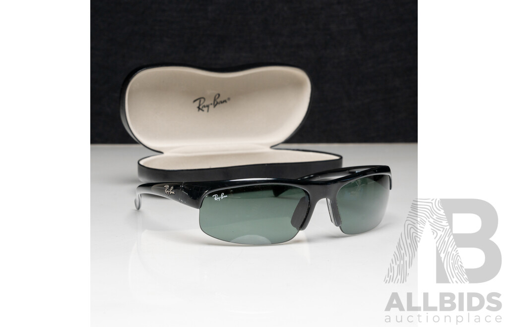Rayban Sunglasses, RB 4039 601/71 3N, Black Half Rimless Made in Italy