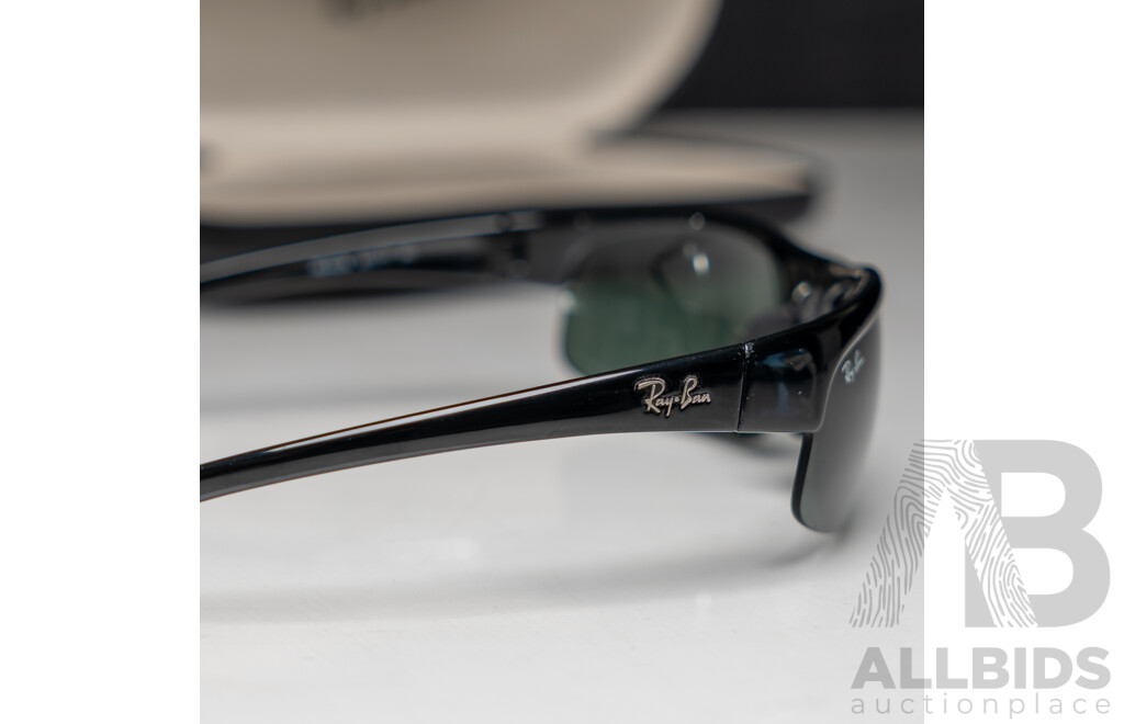 Rayban Sunglasses, RB 4039 601/71 3N, Black Half Rimless Made in Italy