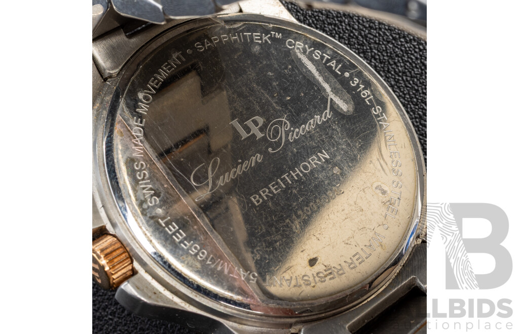 Lucien Piccard Breithorn Mens Dress Watch, 112001093, 48mm Two Tone