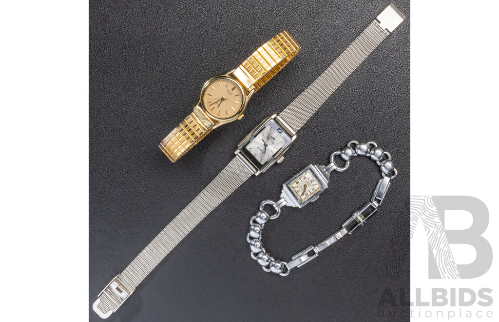 Collection of (3) Vintage Ladies Watches - Seiko, Cyma & Fiyta