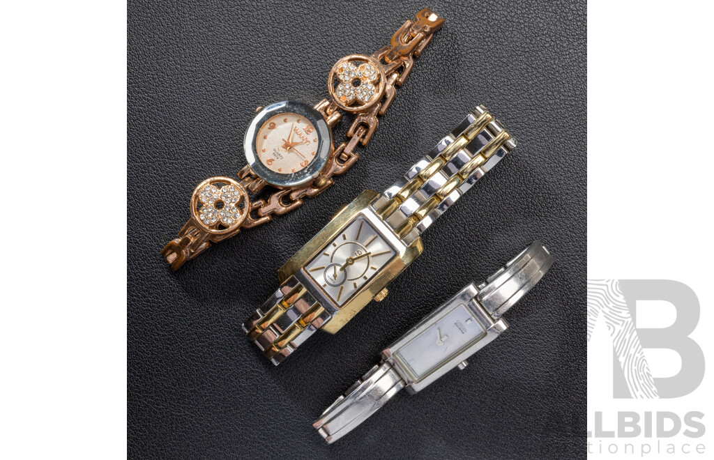 Citizen Petite Eco-drive Watch G620-S058384, Wanyi Quartz 9074 & Goldmark G556714 Watches