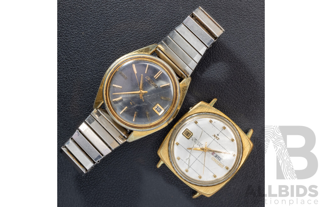Seiko Vintage Mens Watch 7005-8020 & Seiko DX Automatic 25 Jewels Watch 6106-8030