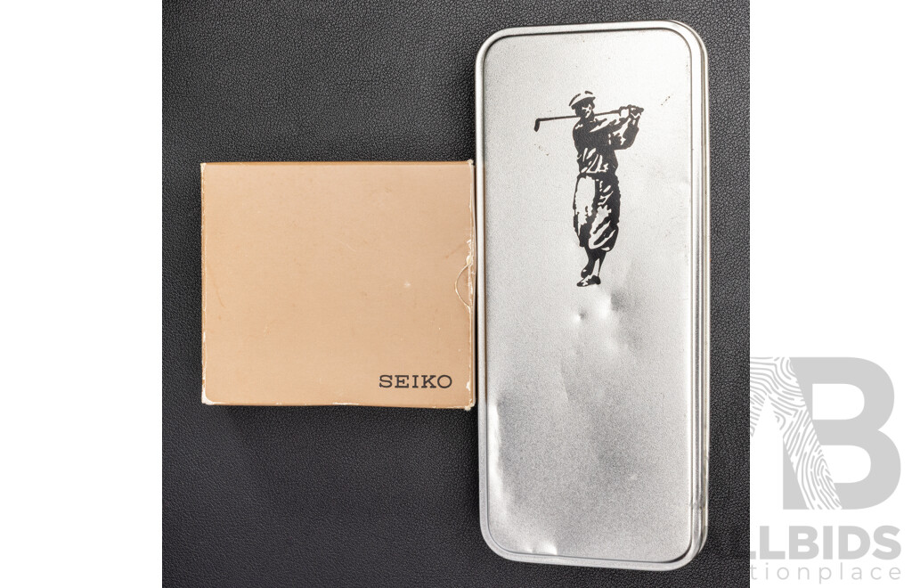 Seiko Travel Clock QQ534K and Golfer's Keyring Clock, Both as New with Original Presentation Boxes