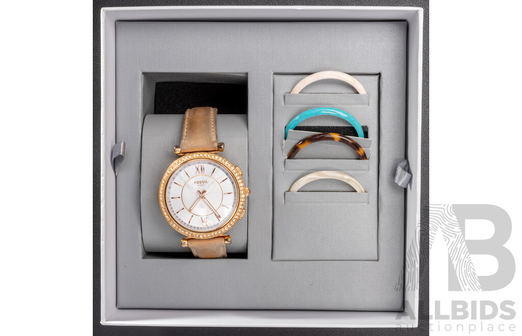 Fossil Hybrid Smartwatch with Interchanging Bezels & Diva Ladies Dress Watch, Both in Original Boxes