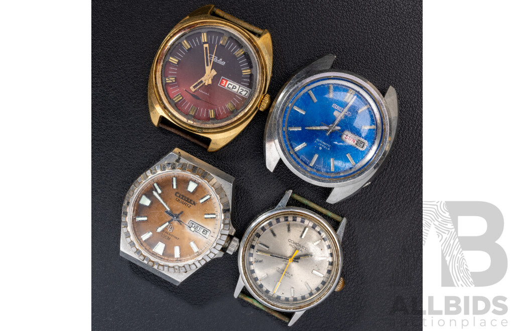 Vintage Seiko, Slava. Citizen & Coronet Mens Watch Faces Only