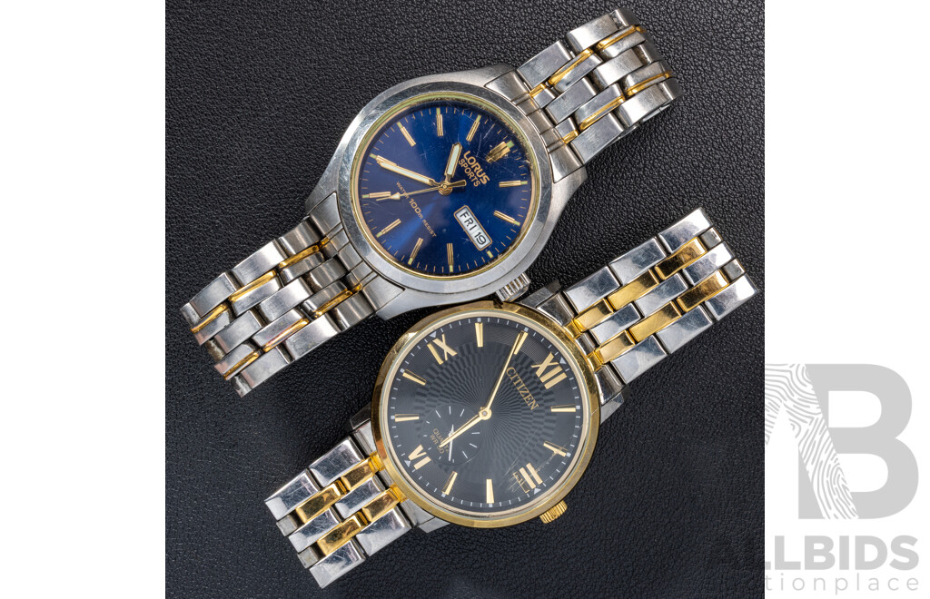Citizen Quartz WR50 Watch, 1045-S122503 & Lorus Sports Water 100m Resist Watch, VX43-X019