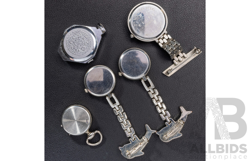 Citron De Luxe Vintage Watch Pendant with (3) Nurses Watches & Other Pendant Watch
