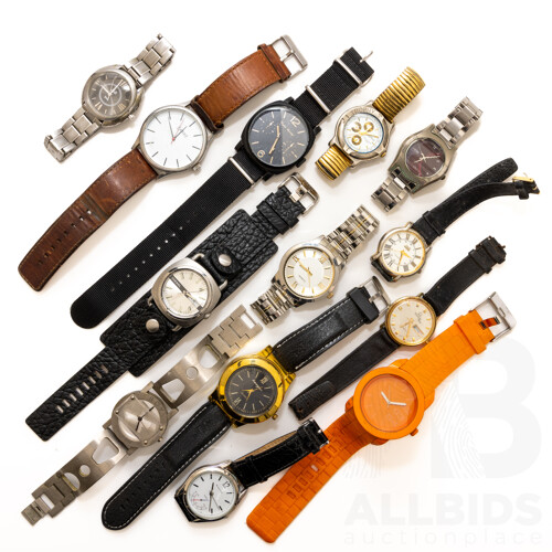 Collection of (13) Vintage and Modern Watches, Mixed Designs & Sizes, Including Diesel & JAG