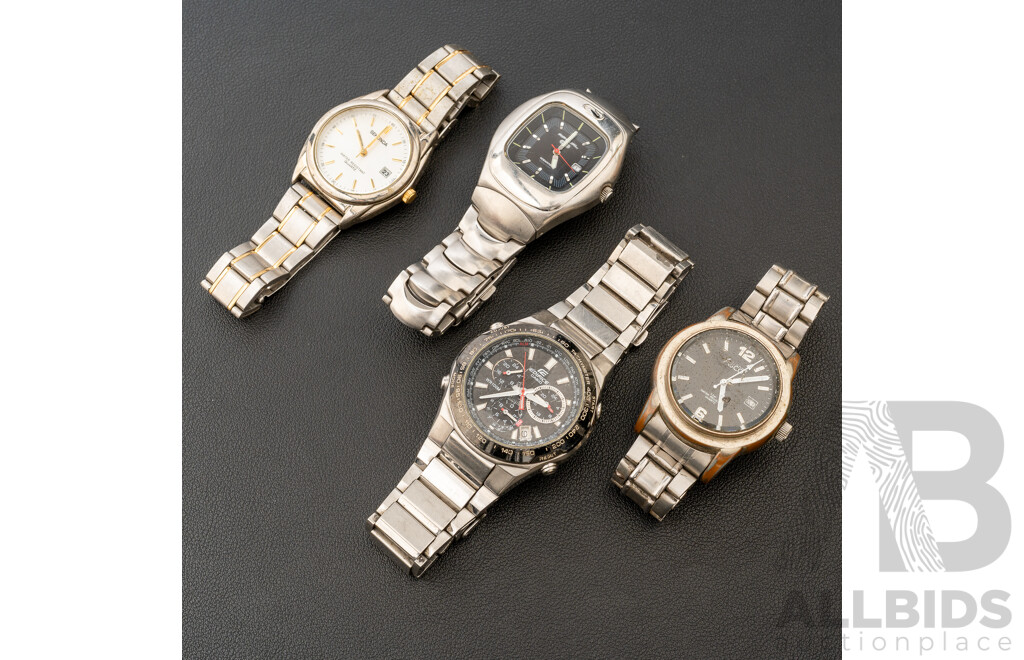 Collection of (4) Mens Watches - Rip Curl, Ediface Casio, Ascot, Sekonda