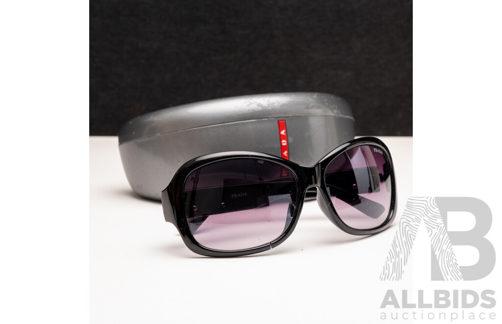 Prada Ladies Black Sunglasses & Prada Hardshell Sunglasses Case