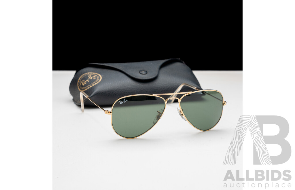 Ray-Ban Small Metal Aviator Sunglasses with Case, RB3044 L0207 52 00