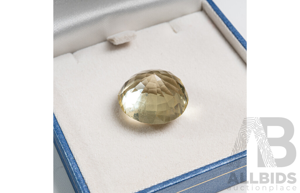 Lemon Quartz, Single Unset Oval Cut Gemstone, 27.50ct