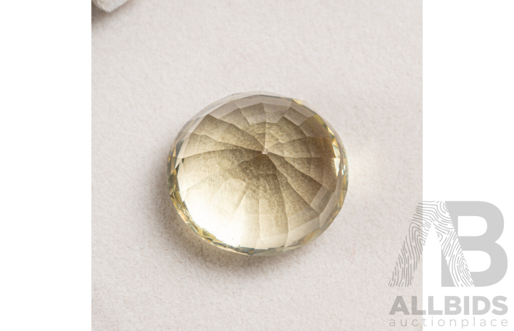 Lemon Quartz, Single Unset Oval Cut Gemstone, 27.50ct