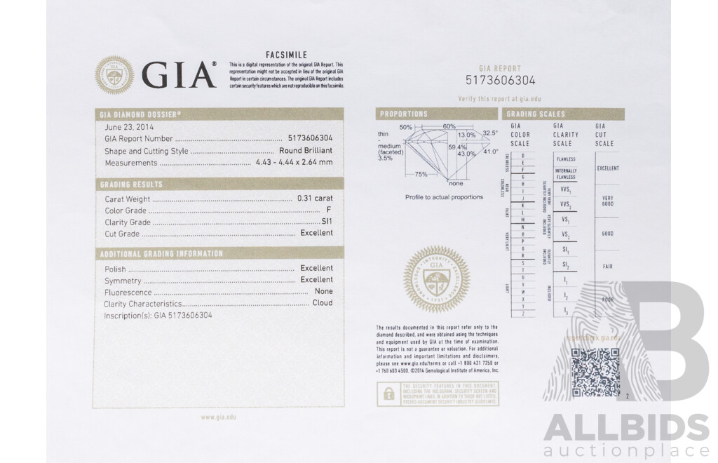 18ct 'Hearts on Fire' White Gold Diamond Halo Engagment Ring, GIA Certified Centre 0.31ct Diamond, TDW 0.50ct, Size K, 4.39 Grams