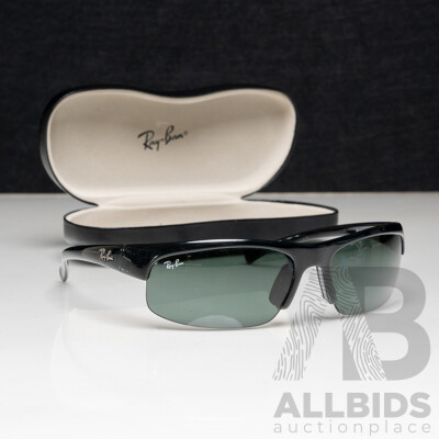 Rayban Sunglasses, RB 4039 601/71 3N, Black Half Rimless Made in Italy