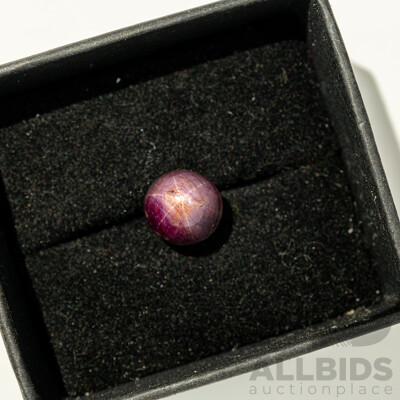 Star Ruby, Single Unset 9mm Bullet Gemstone, 8.6ct