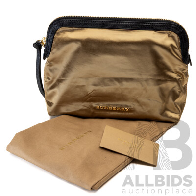 Burberry Gold/black Cosmetic Pouch with Dust Bag