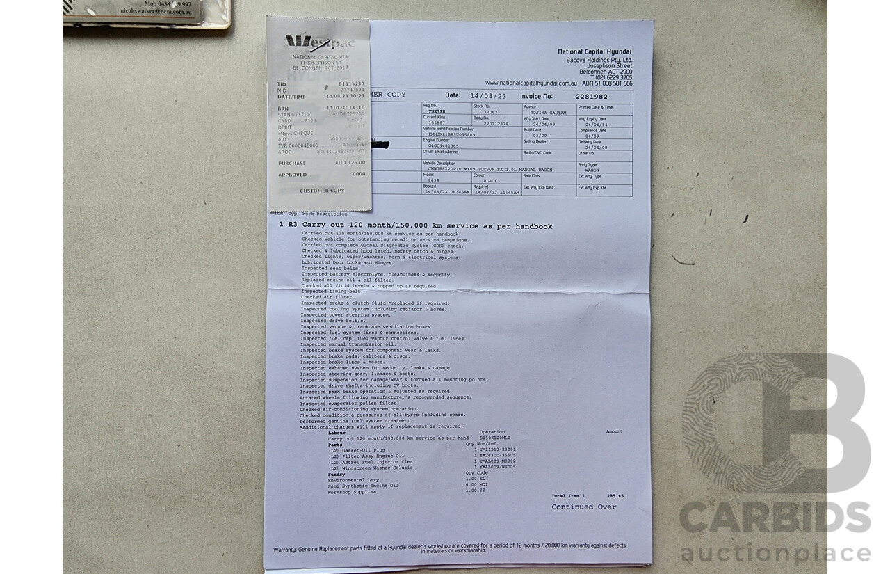 4/2009 Hyundai Tucson CITY SX 08 UPGRADE 4d Wagon Black 2.0L