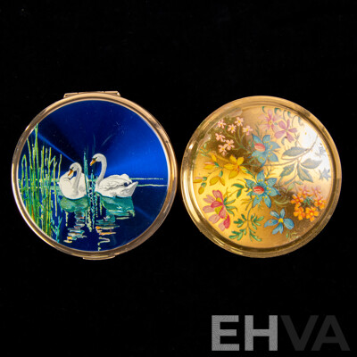 Vintage Stratton & Kigu Gold Tone Make Up Compacts