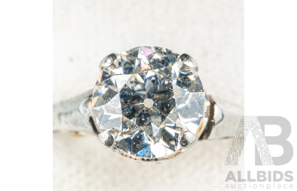 Antique Art Deco 18ct 1.53ct Diamond Solitaire Ring, Size L, 3.32 Grams
