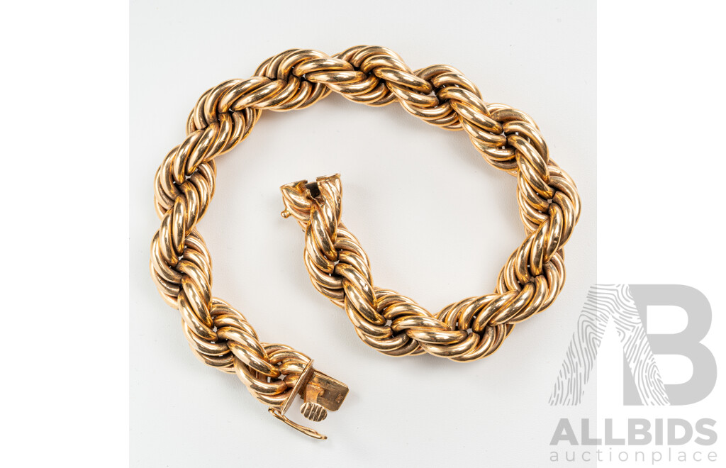 18ct Yellow Gold Rope Twist Bracelet, 20.5cm, 31.81 Grams