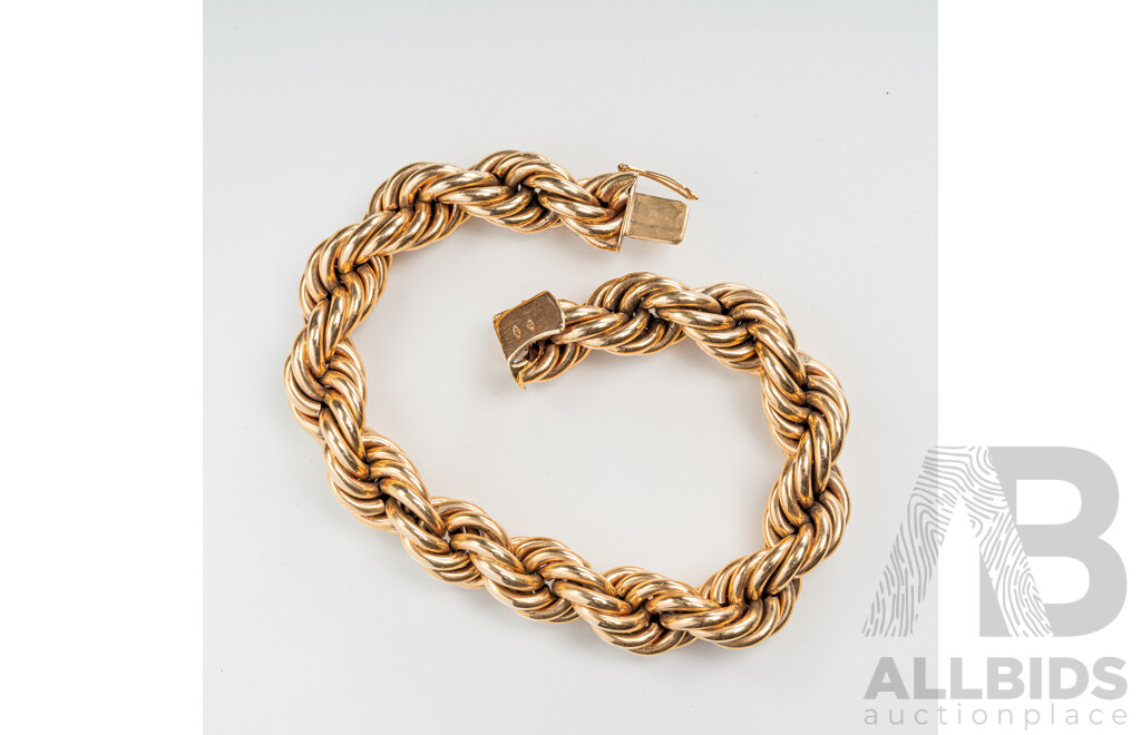 18ct Yellow Gold Rope Twist Bracelet, 20.5cm, 31.81 Grams