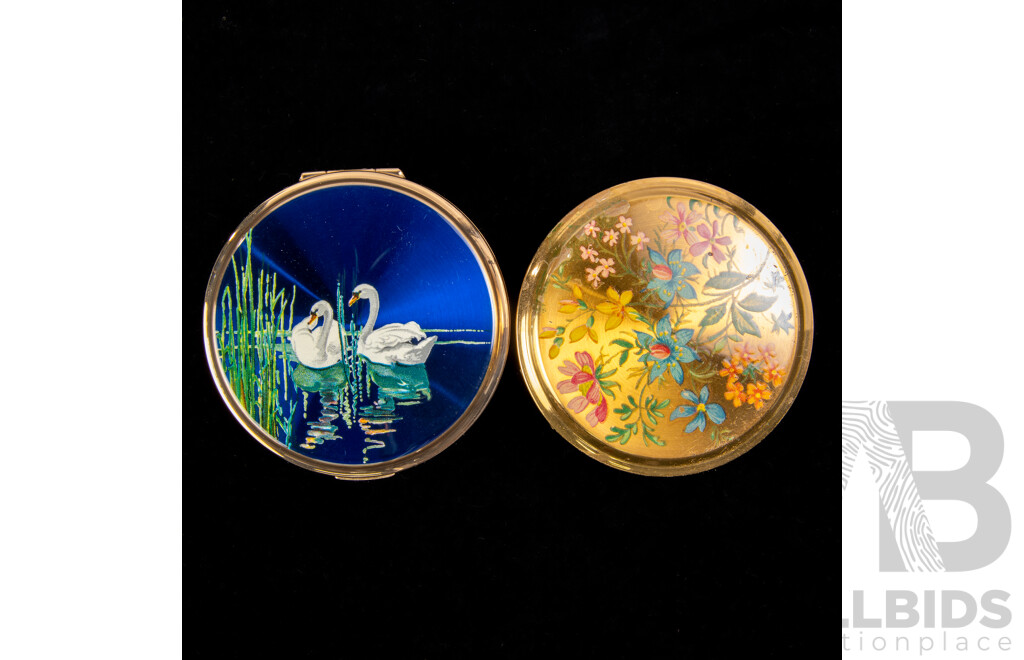 Vintage Stratton & Kigu Gold Tone Make Up Compacts