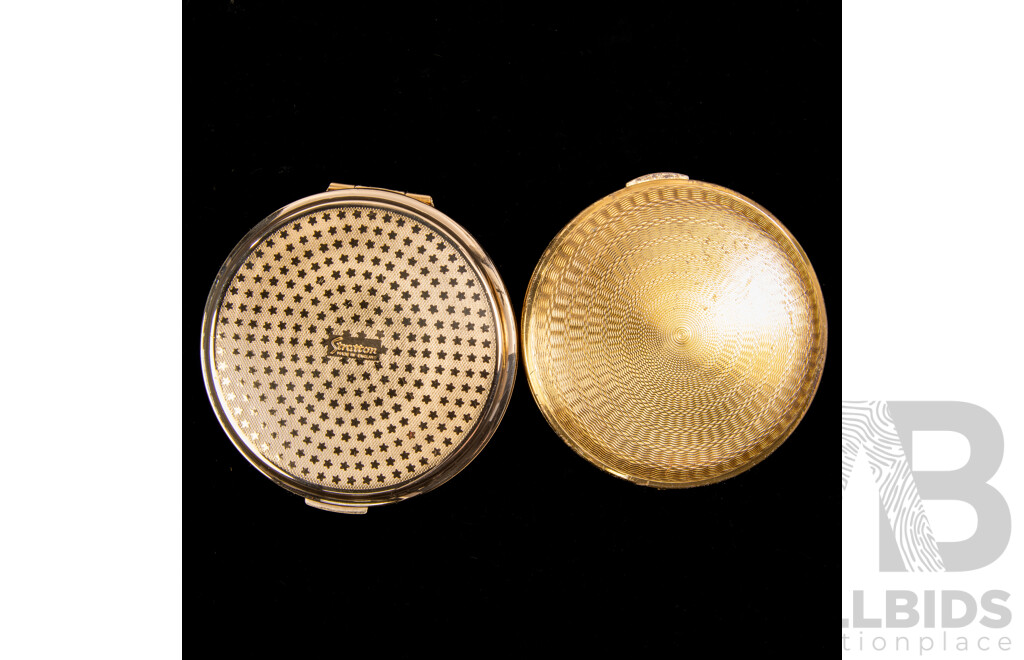 Vintage Stratton & Kigu Gold Tone Make Up Compacts