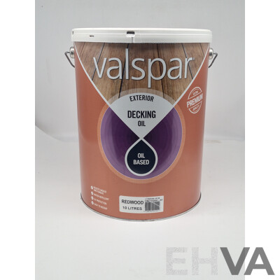 Valspar Oil Based Exterior Decking Oil- Redwood- 10L  - Lot of 2 - Approximate Total ORP $340