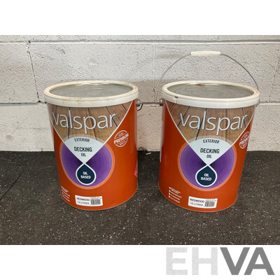 Valspar Oil Based Exterior Decking Oil- Redwood- 10L  - Lot of 2 - Approximate Total ORP $340