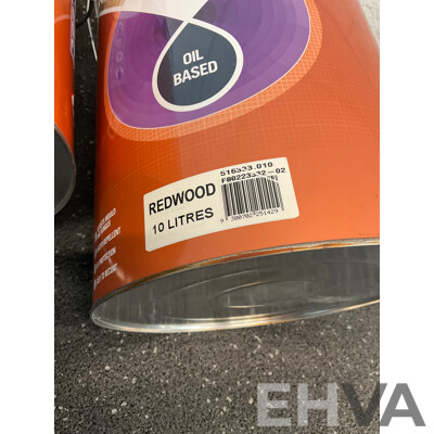 Valspar Oil Based Exterior Decking Oil- Redwood- 10L  - Lot of 2 - Approximate Total ORP $340